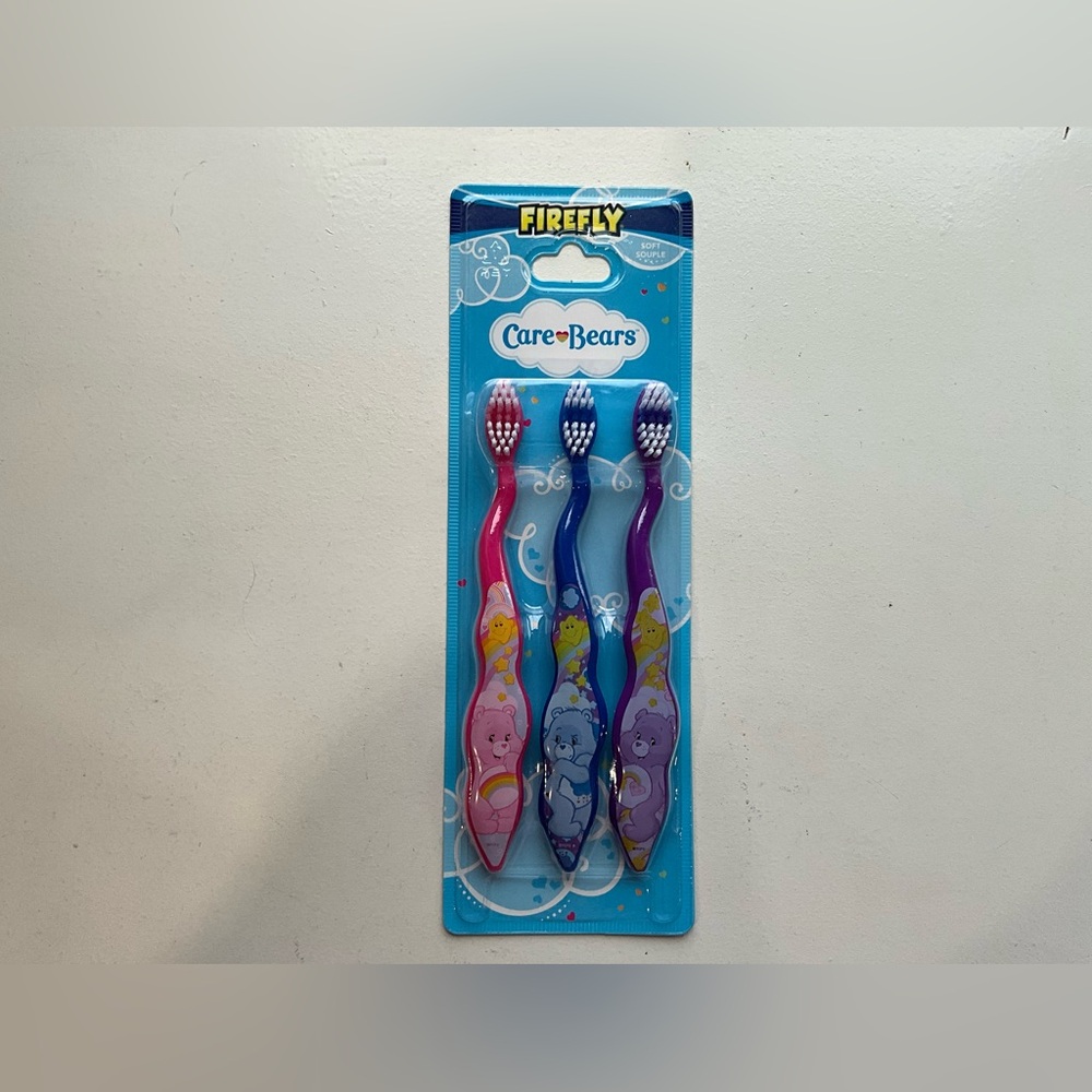 2014 Firefly NOS Care Bear Pack of 3 Toothbrushes Soft Bristles